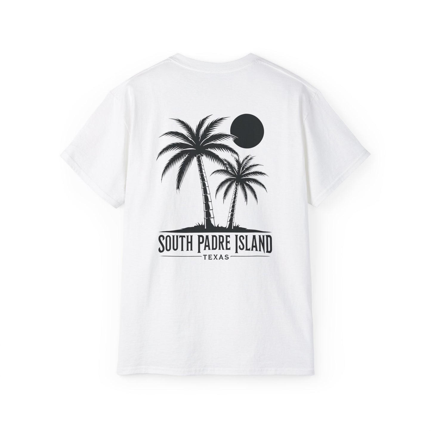 back of white South Padre Island Unisex Ultra Cotton Tee – Comfortable Beach T-Shirt