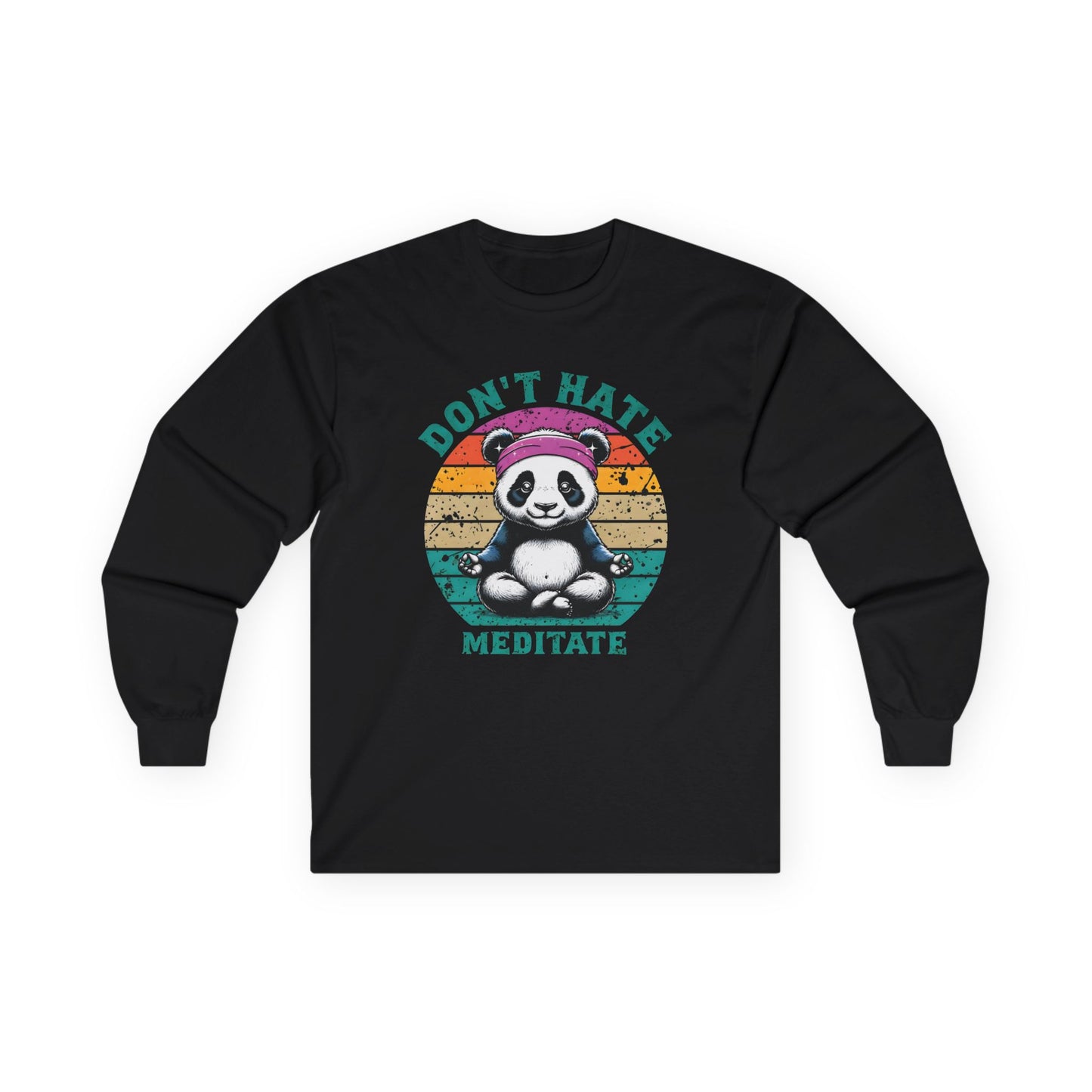 black Don't Hate Meditate Unisex Long Sleeve Tee – Mindful Spiritual Shirt