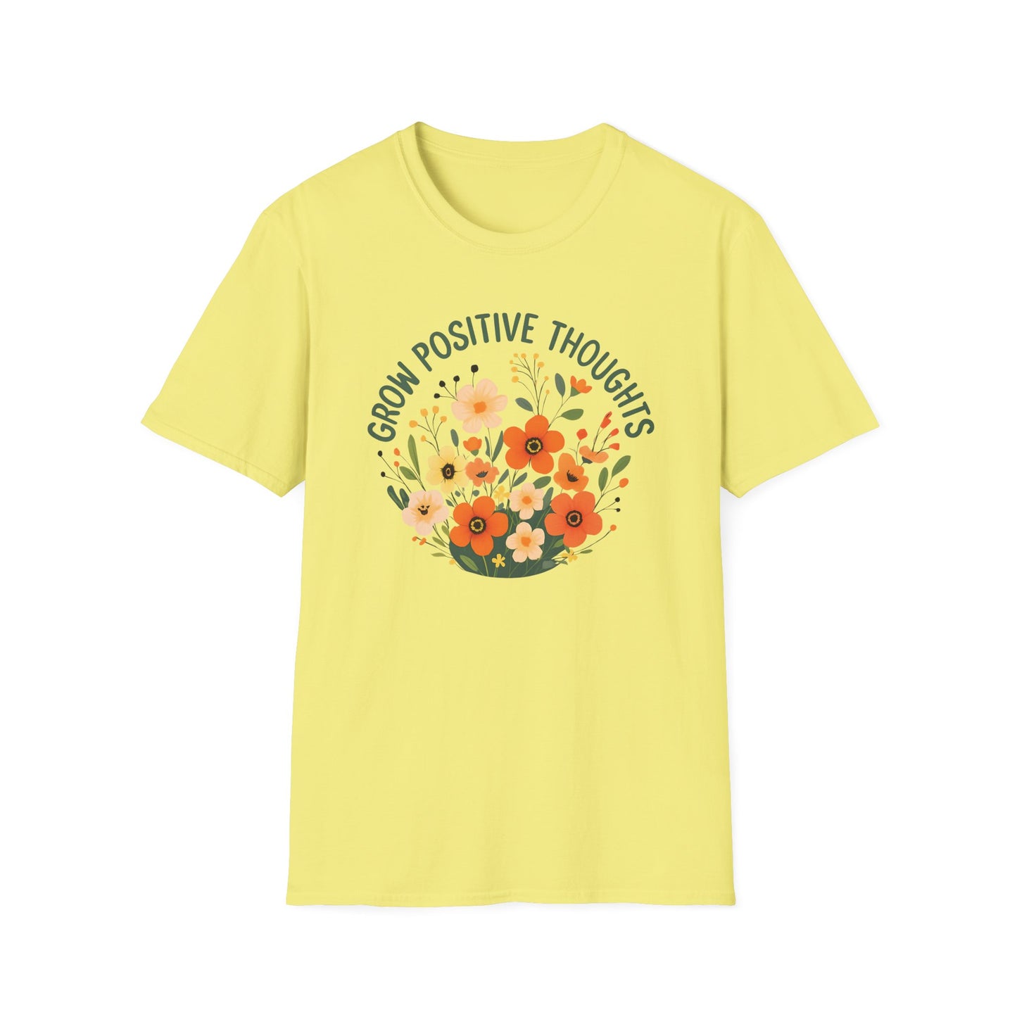 yellow Grow Positive Thoughts Unisex T-Shirt | Mindful Vibes