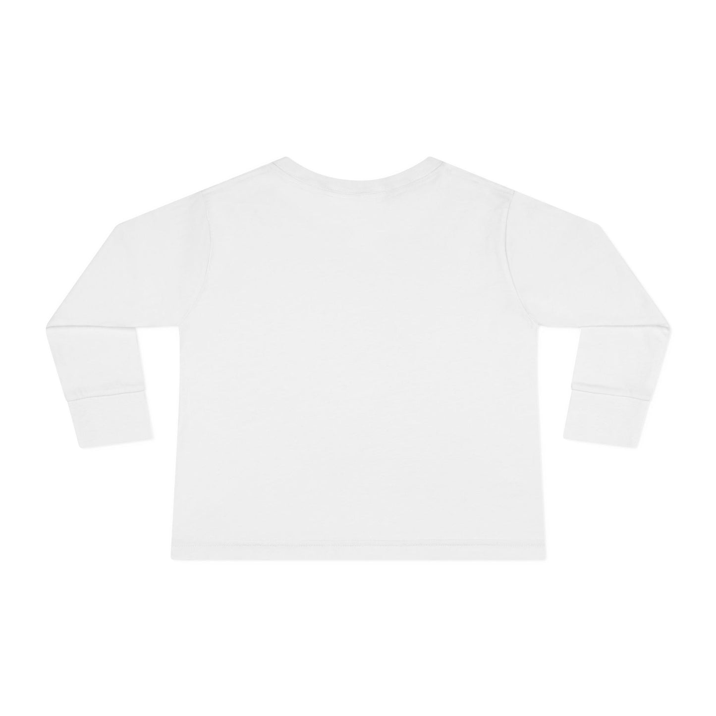 back of white Be Kind Toddler Long Sleeve Tee – Soft & Positive Message Shirt