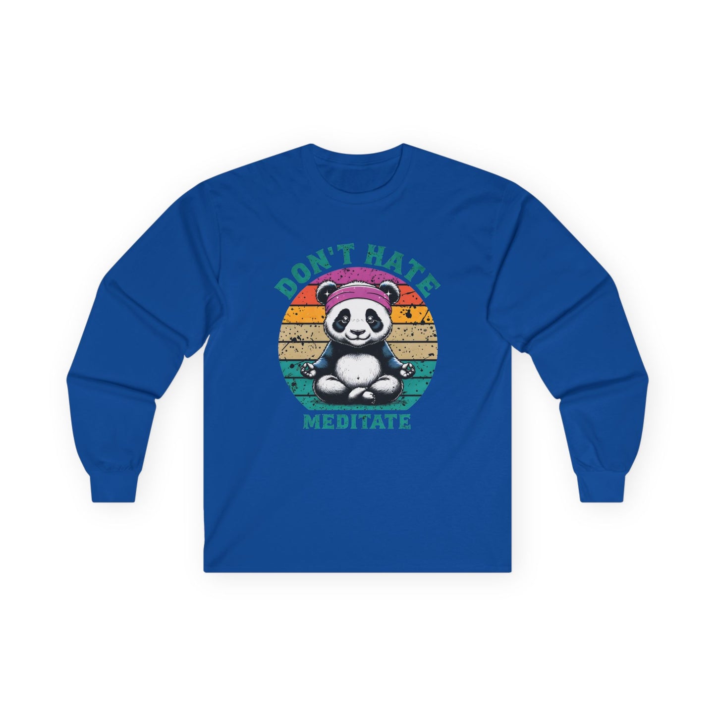 blue Don't Hate Meditate Unisex Long Sleeve Tee – Mindful Spiritual Shirt