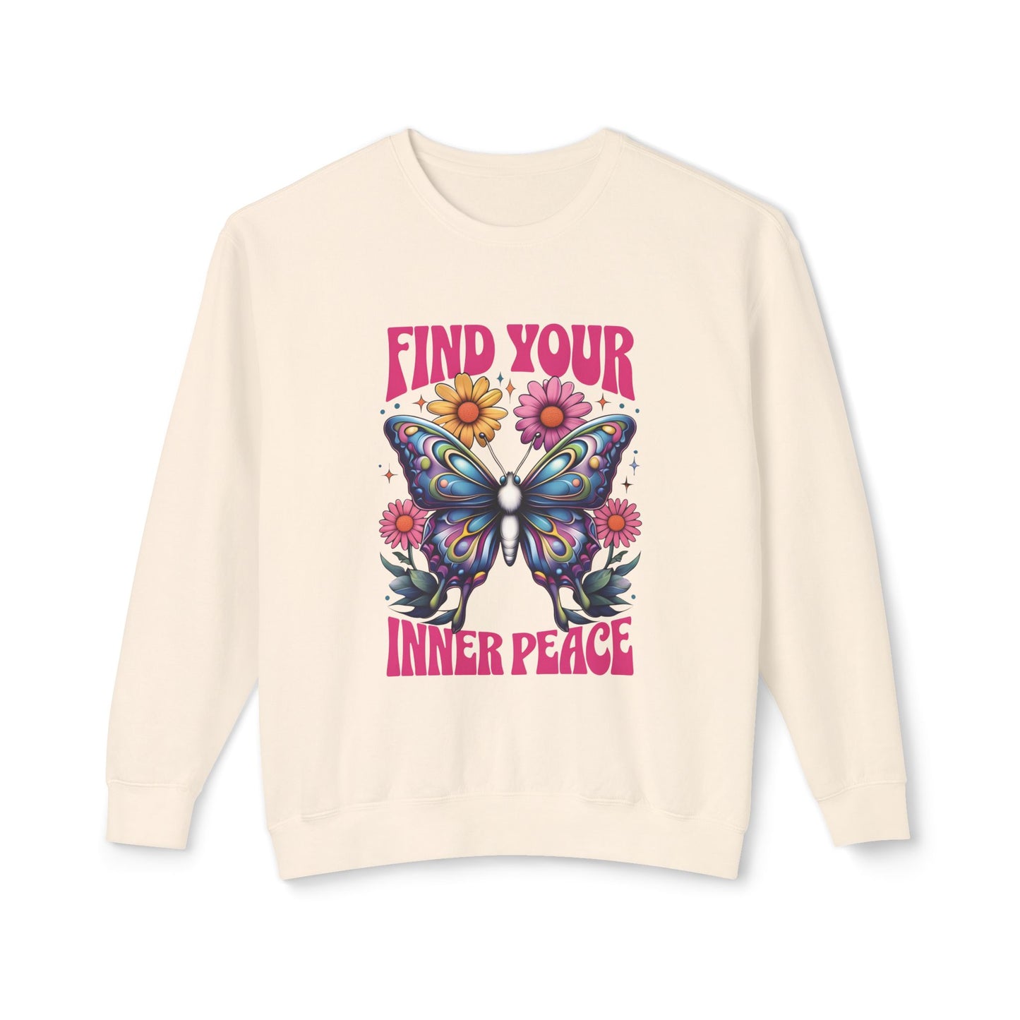 ivory white Find Your Inner Peace Unisex Sweatshirt – Spiritual & Mindful Comfort