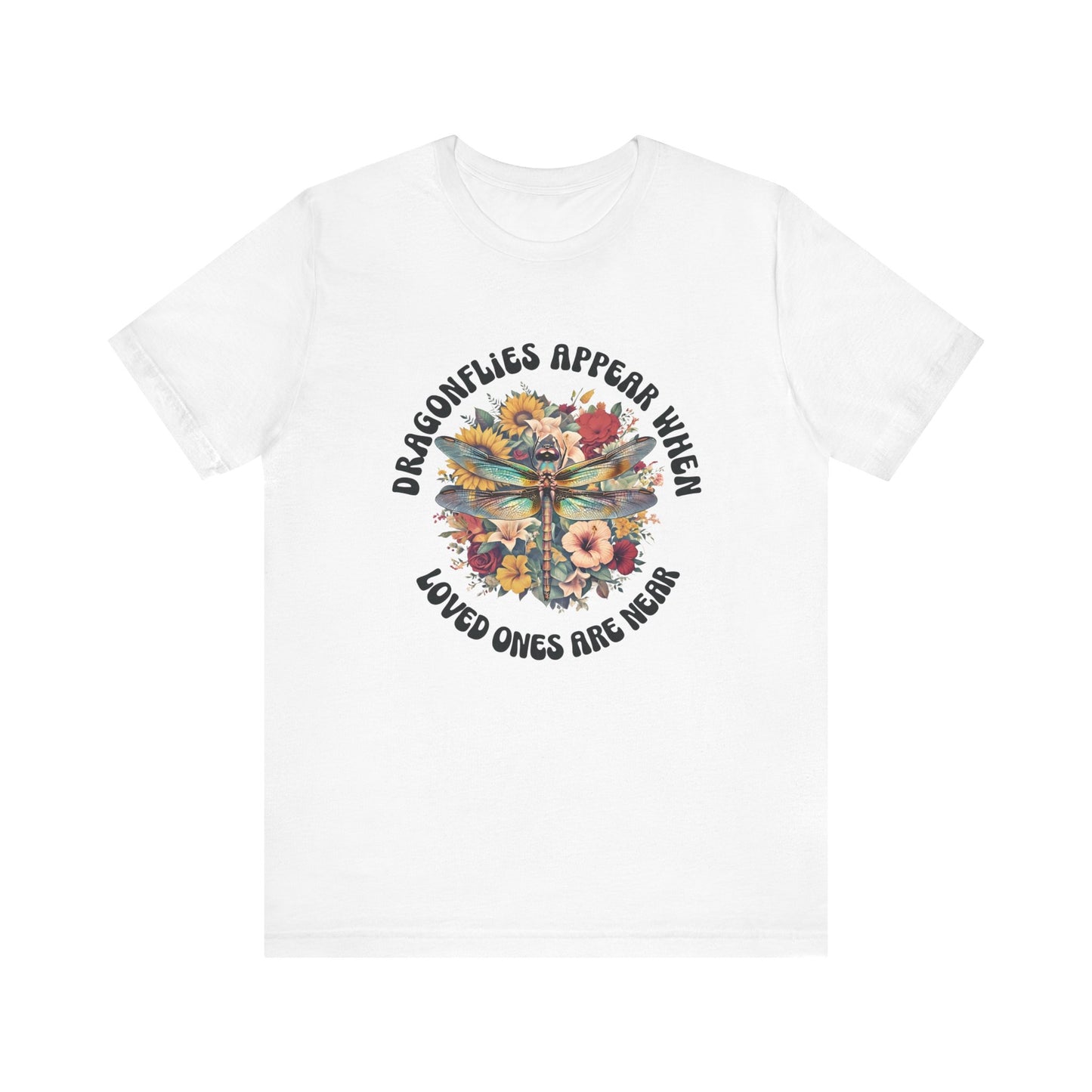 white Dragonflies Appear Unisex T-Shirt – Memorial Comfort Tee