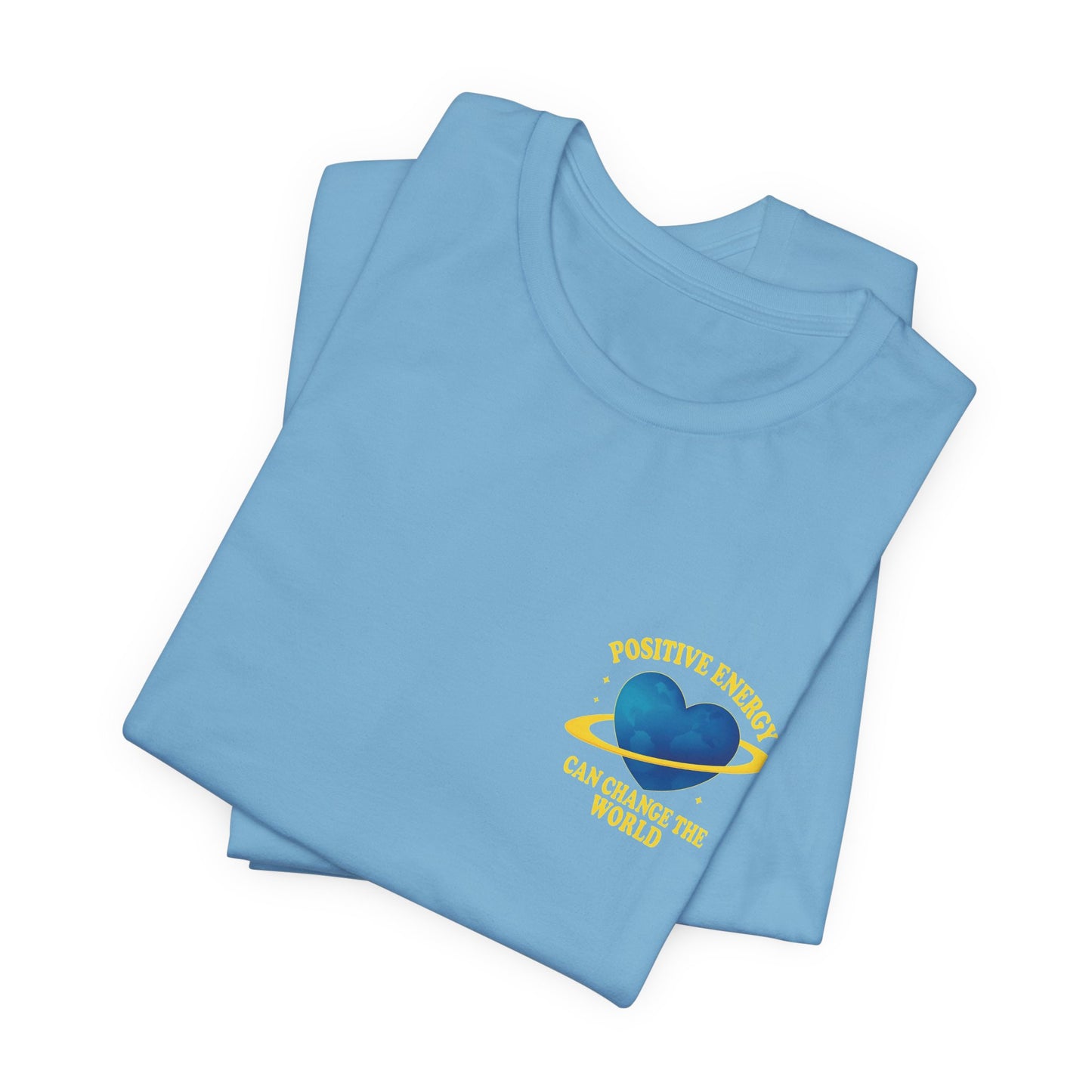 Folded Blue Positive Energy Heart Tee | Unisex Jersey T-Shirt
