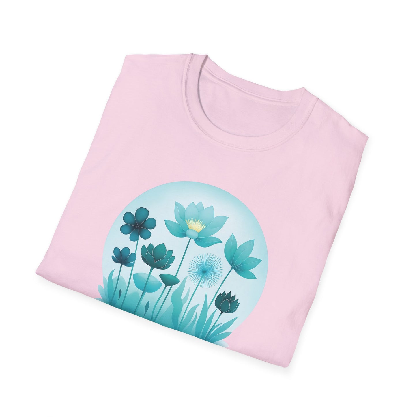 folded pink Be Zen Unisex T-Shirt – Minimalist Mindfulness Tee