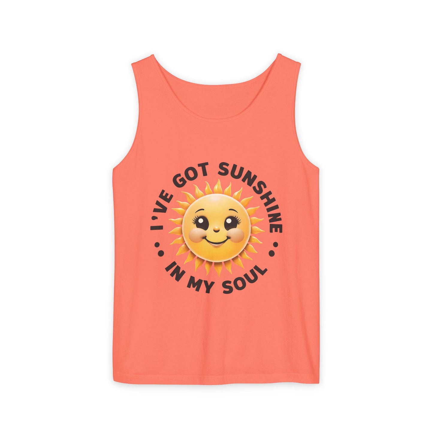 Bright Salmon Sunshine Soul Tank Top – Unisex Tank for Summer | Beachwear, Positive Vibes