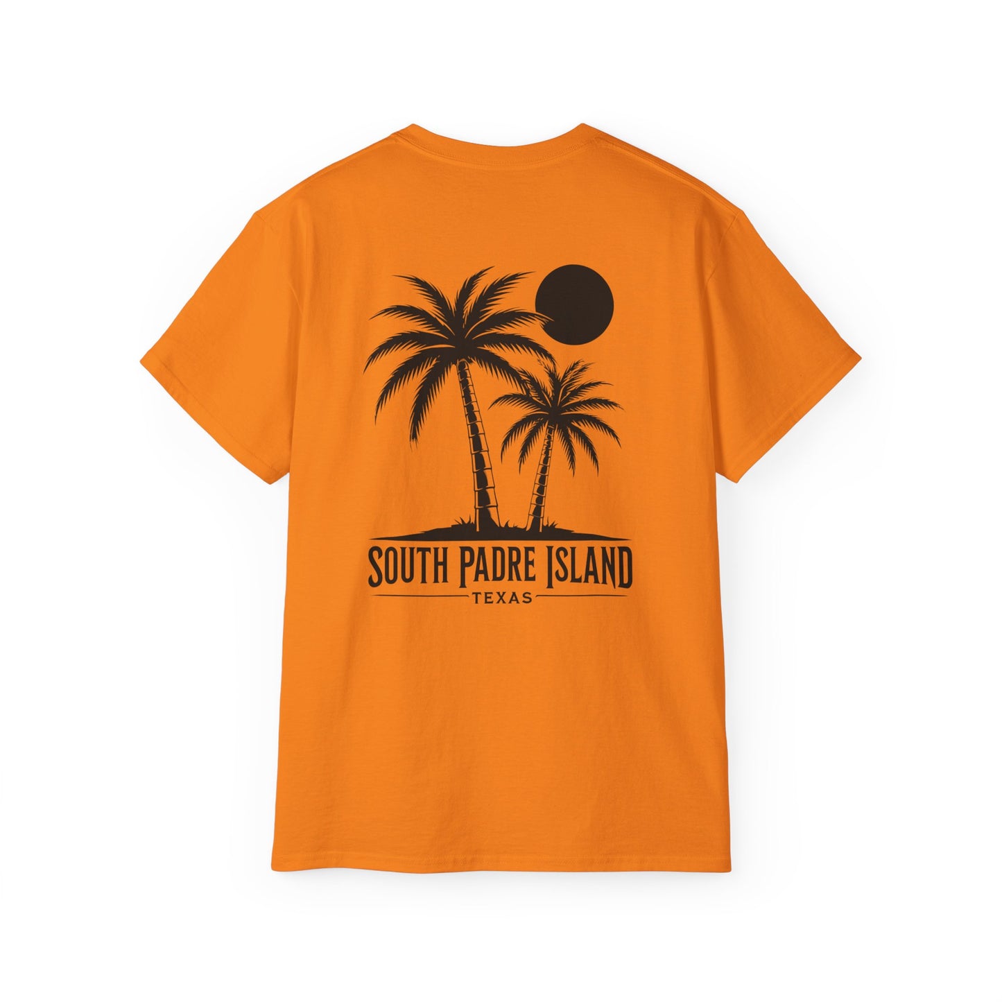back of orange South Padre Island Unisex Ultra Cotton Tee – Comfortable Beach T-Shirt