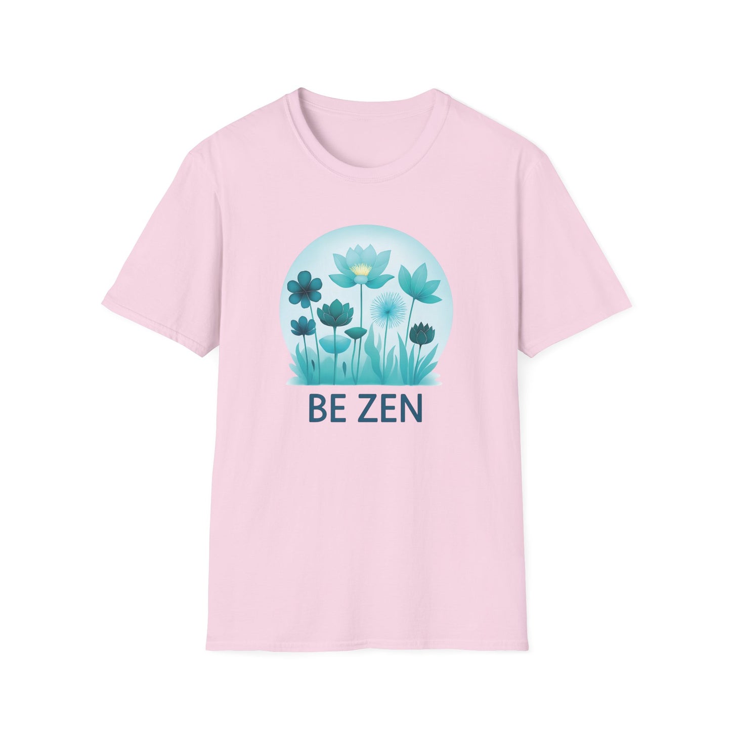 Pink Be Zen Unisex T-Shirt – Minimalist Mindfulness Tee