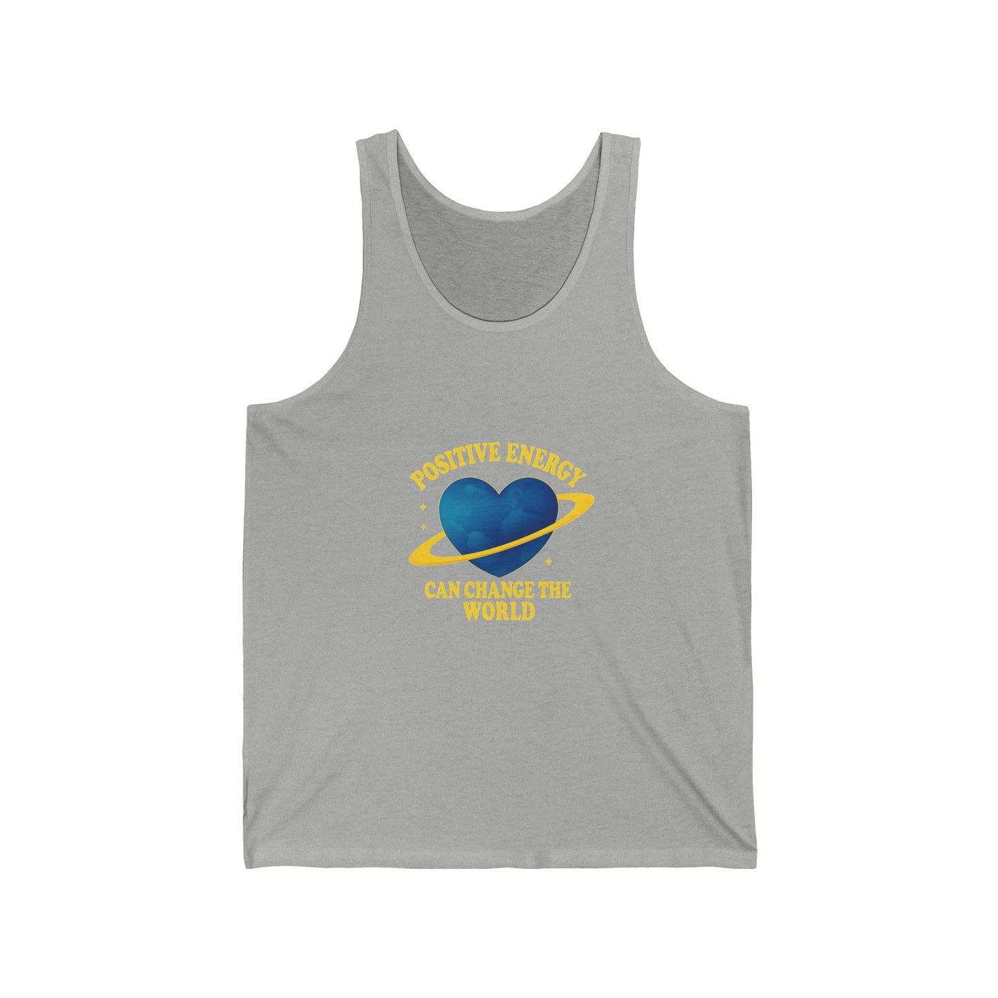 gray Positive Energy Unisex Jersey Tank Top – Uplifting & Mindful Vibes