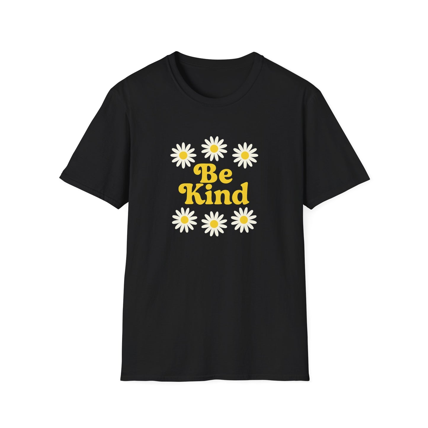 black Be Kind Daisy T-Shirt – Positive Vibes Graphic Tee