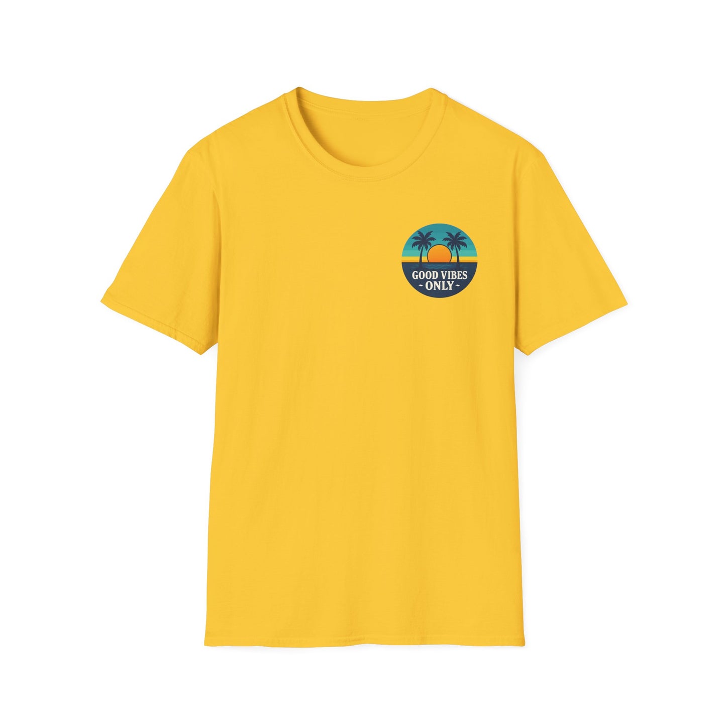 Yellow Good Vibes Only Tee – Positive Energy Graphic T-Shirt