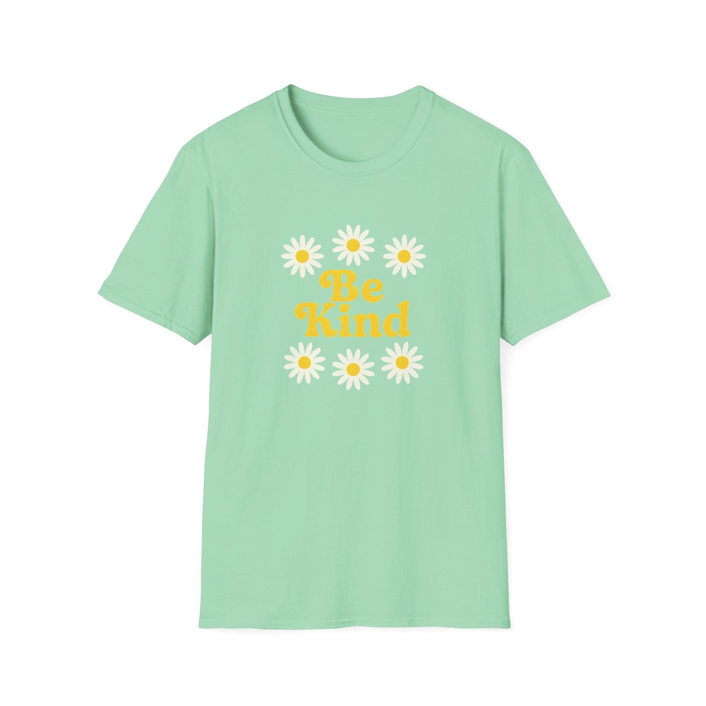 green Be Kind Daisy T-Shirt – Positive Vibes Graphic Tee