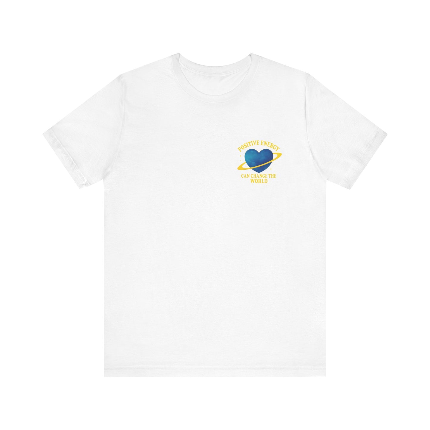 White Positive Energy Heart Tee | Unisex Jersey T-Shirt