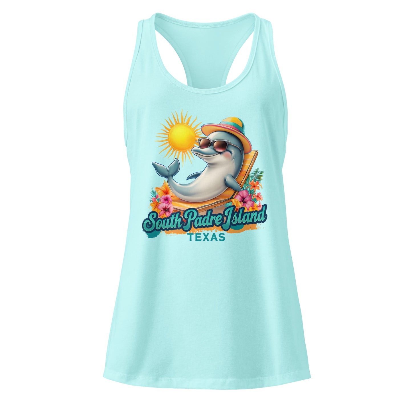 South Padre Island Dolphin Racerback Tank – Women’s Top