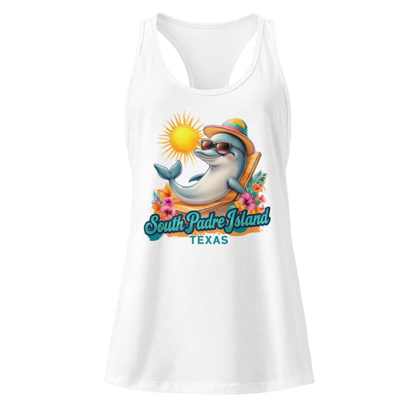 South Padre Island Dolphin Racerback Tank – Women’s Top