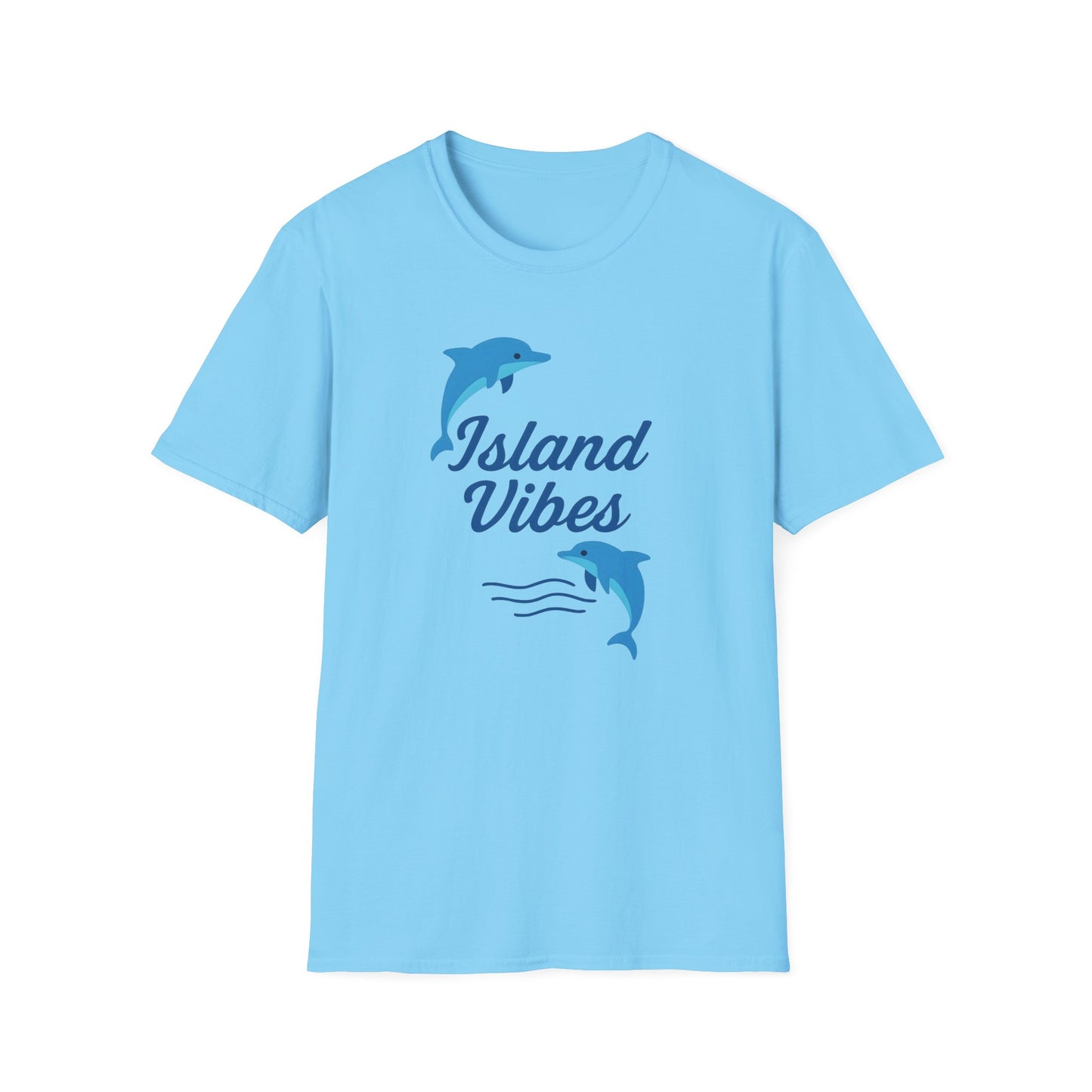 blue Dolphin Island Vibes T-Shirt | Beachy Coastal Style