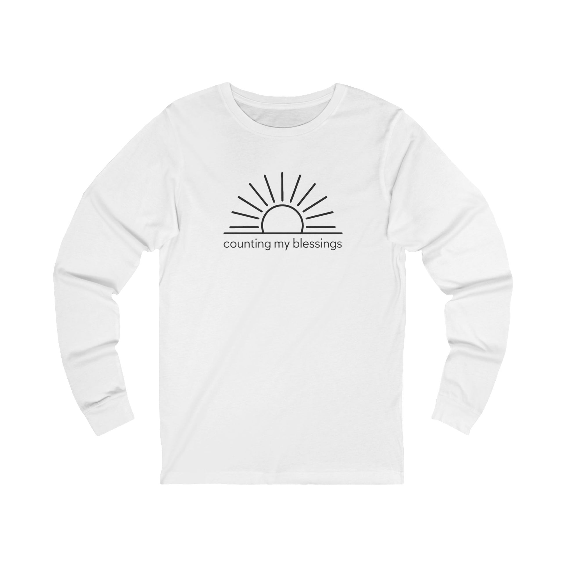white Counting My Blessings – Unisex Jersey Long Sleeve Tee