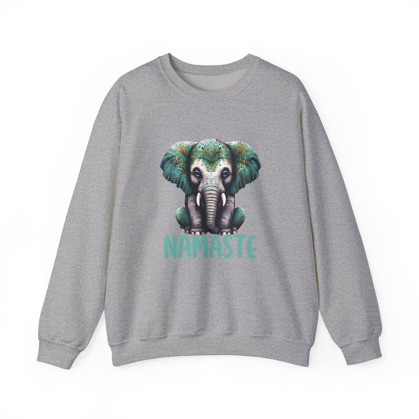 gray Namaste Unisex Crewneck Sweatshirt – Spiritual Cozy Pullover
