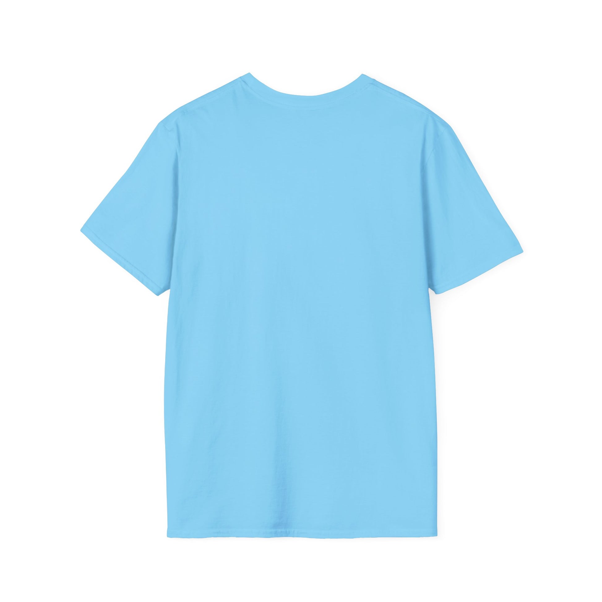 Back of blue Be Zen Unisex T-Shirt – Minimalist Mindfulness Tee