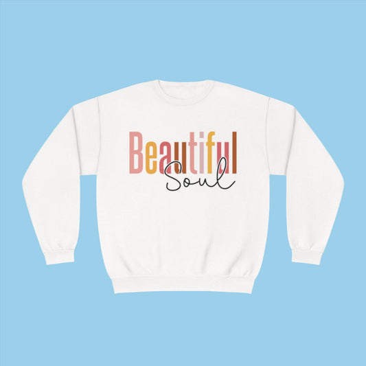 White Beautiful Soul Unisex Nublend® Crewneck Sweatshirt