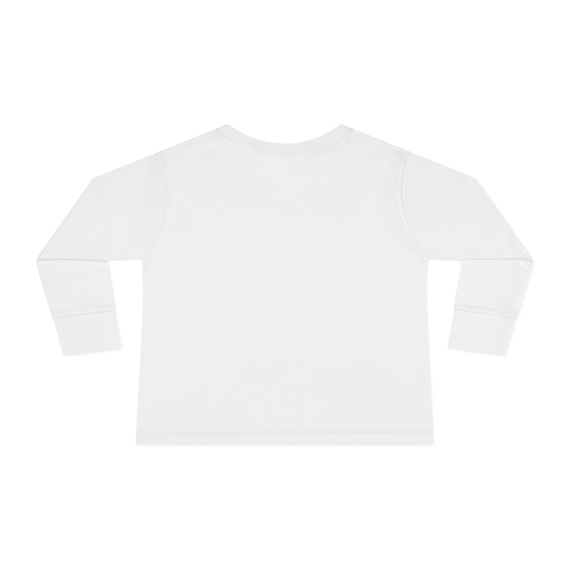 back of white Be Kind Toddler Long Sleeve Tee – Soft & Positive Message Shirt