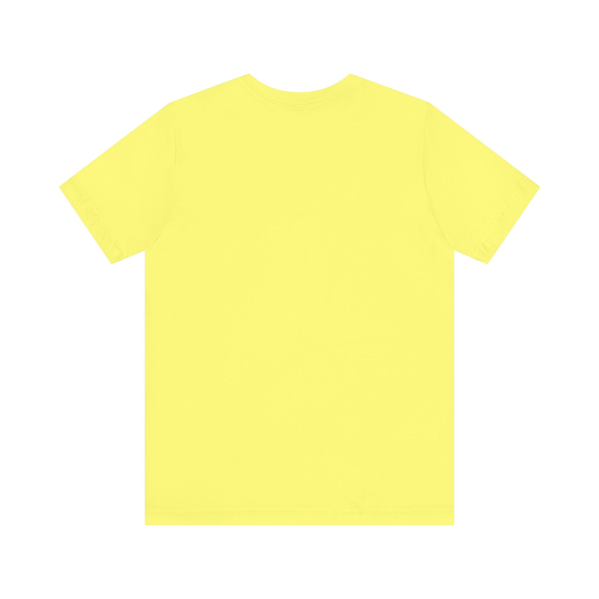 back of yellow unisex tee with South Padre Beach Vibes summer design