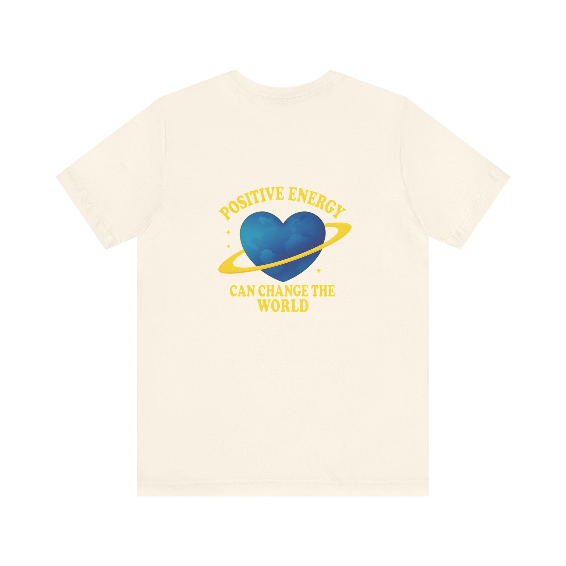 Back of Natural Positive Energy Heart Tee | Unisex Jersey T-Shirt