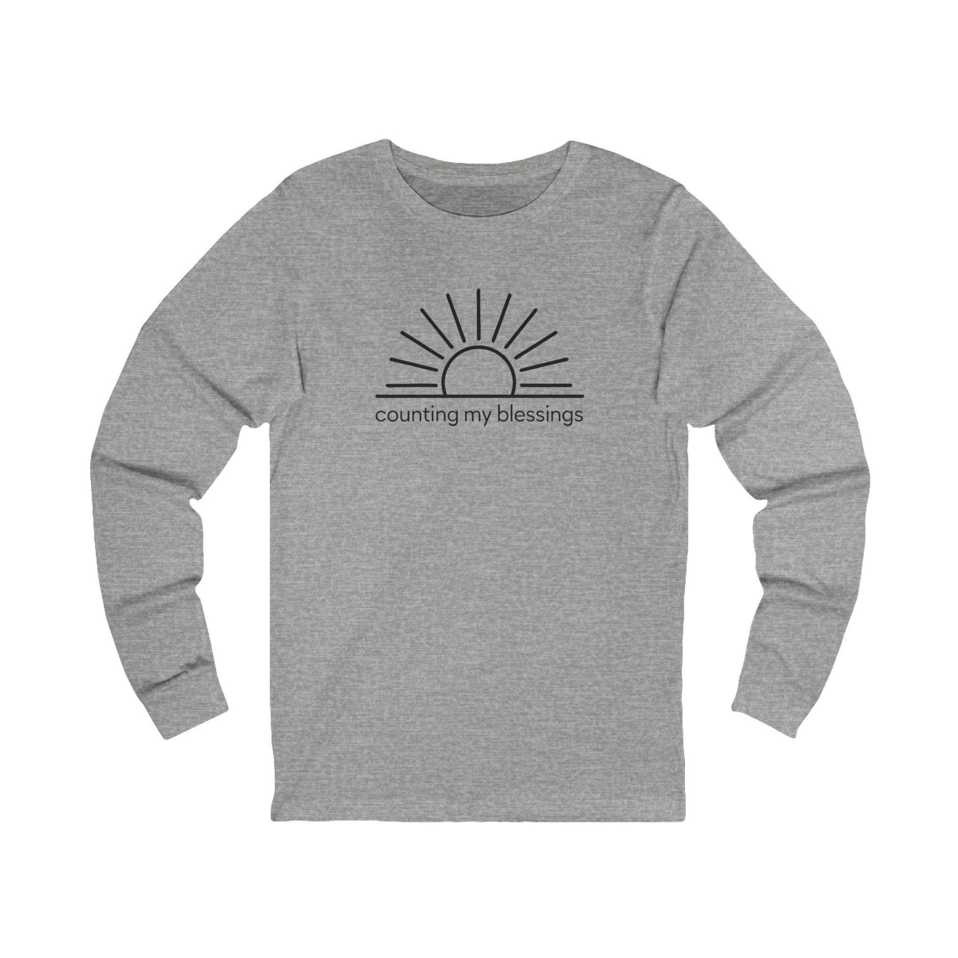 gray Counting My Blessings – Unisex Jersey Long Sleeve Tee
