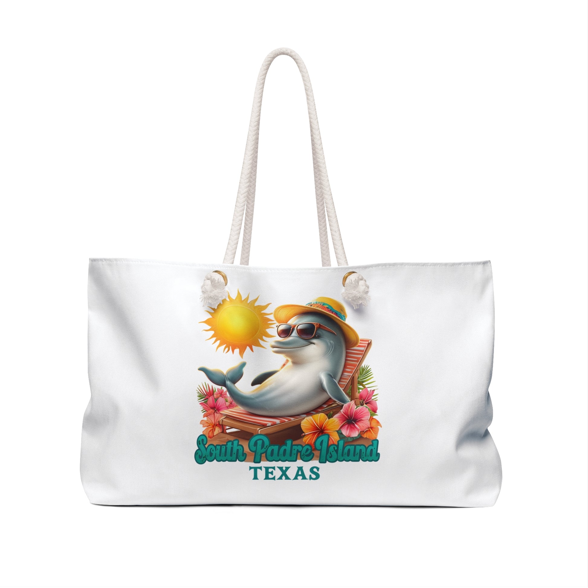 South Padre Dolphin Weekender Bag – Coastal Travel Tote with Beach Vibes