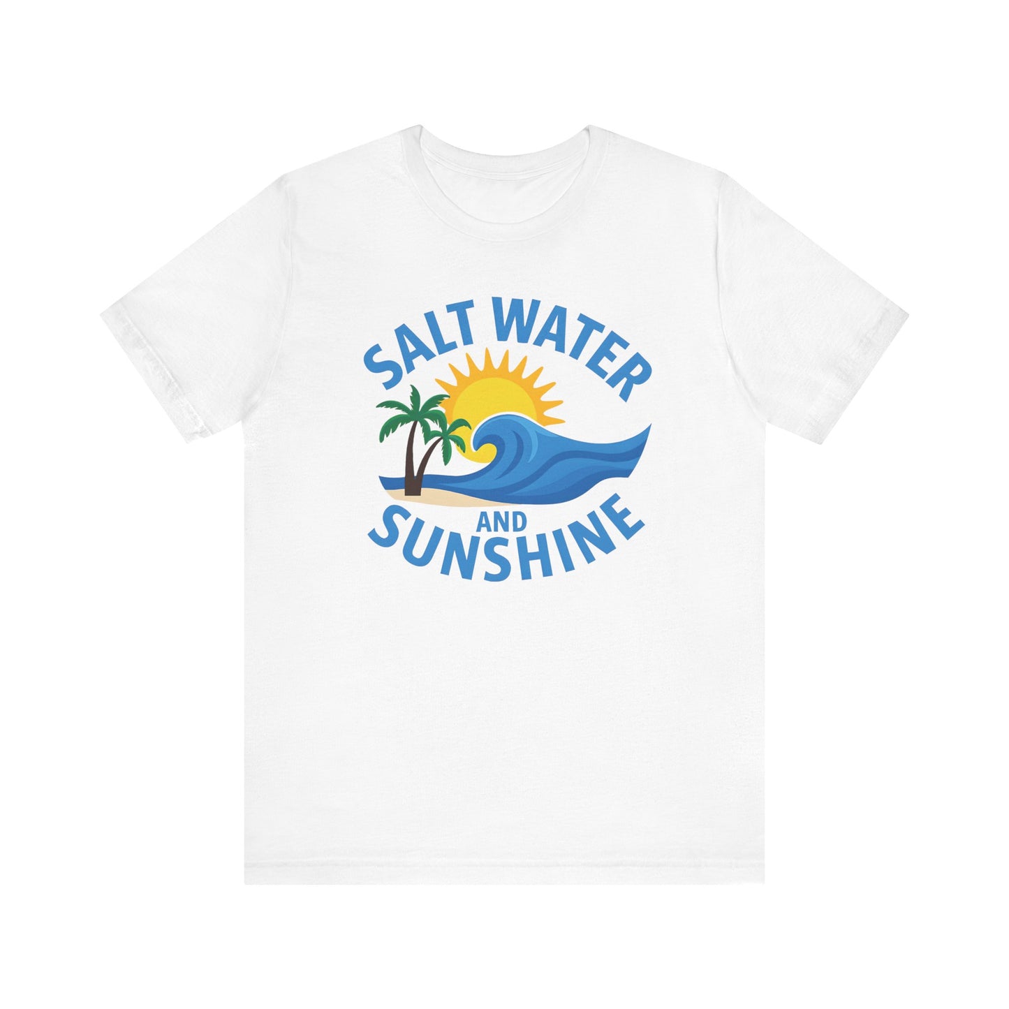 white Salt Water and Sunshine Tee – Beach Vibes T-Shirt