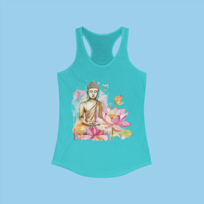 Buddha Women's Ideal Racerback Tank in teal