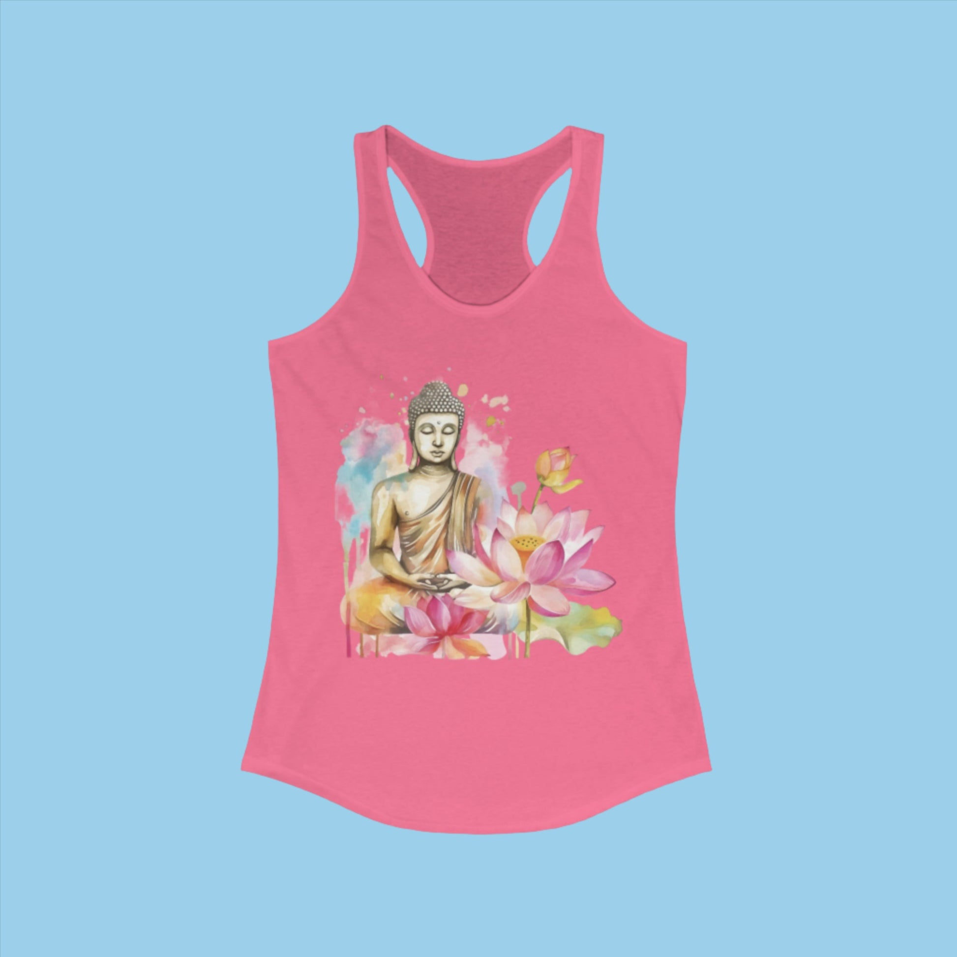 Buddha Women's Ideal Racerback Tank in pink