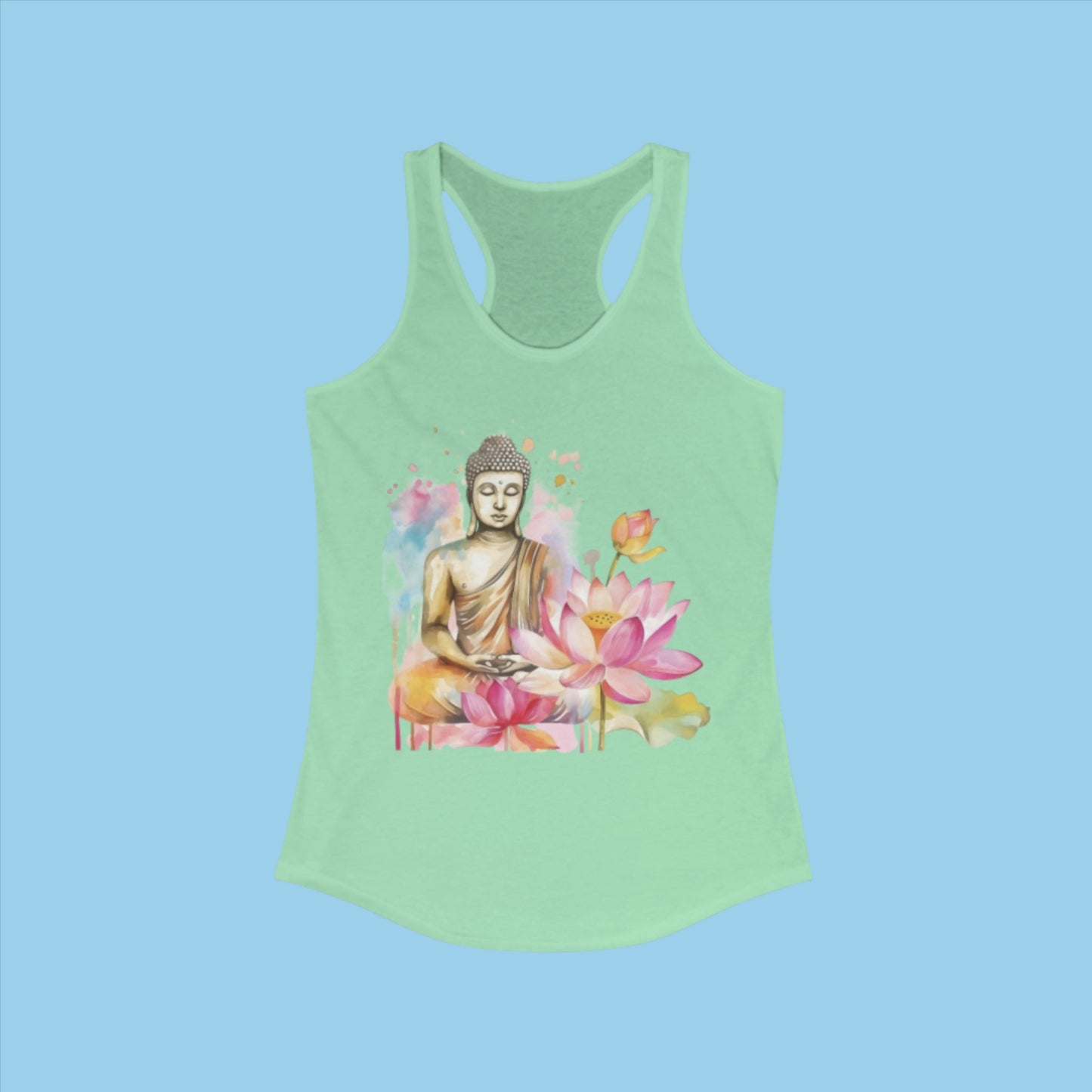 Buddha Women's Ideal Racerback Tank in green