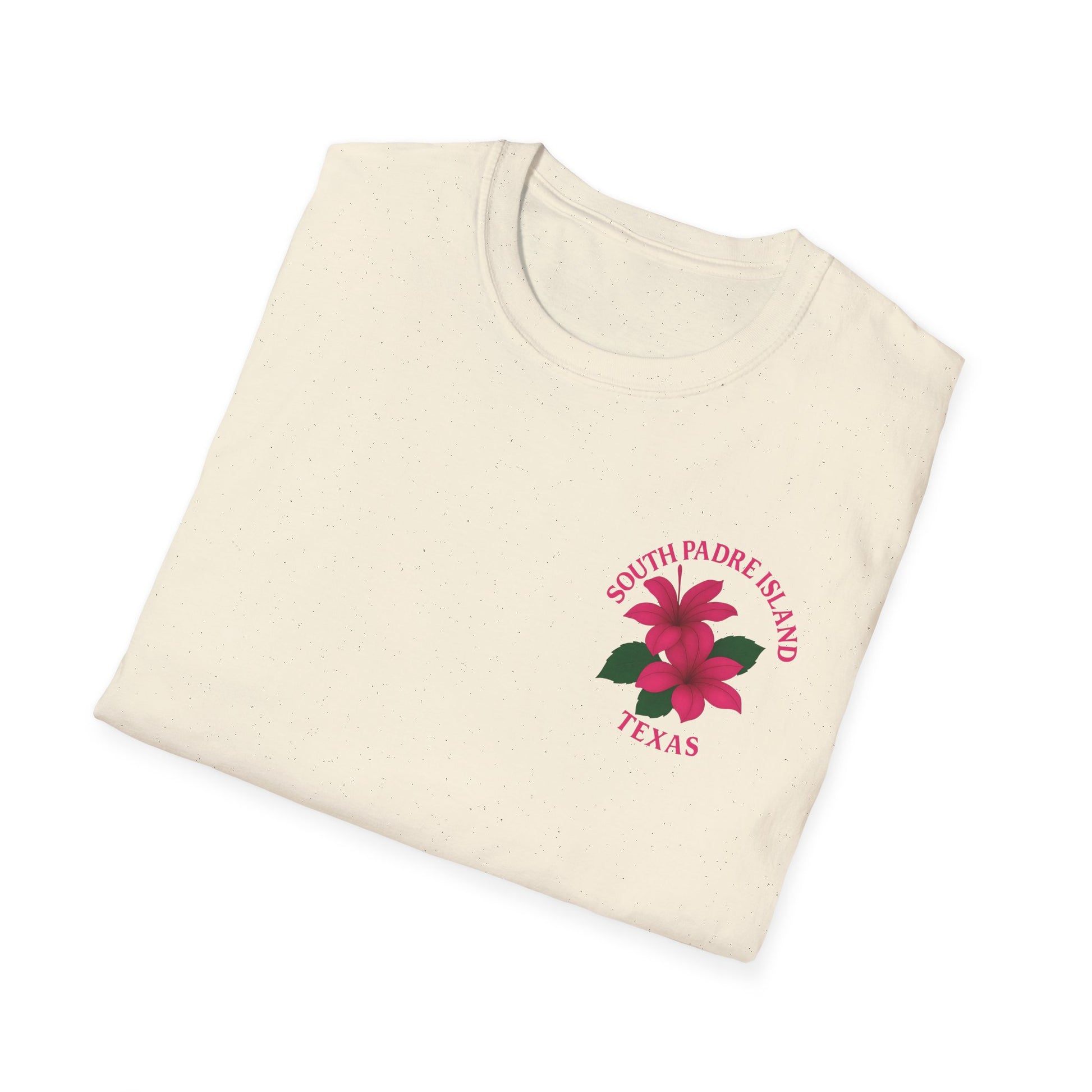 folded natural South Padre Island Floral T-Shirt | Beach Vibes
