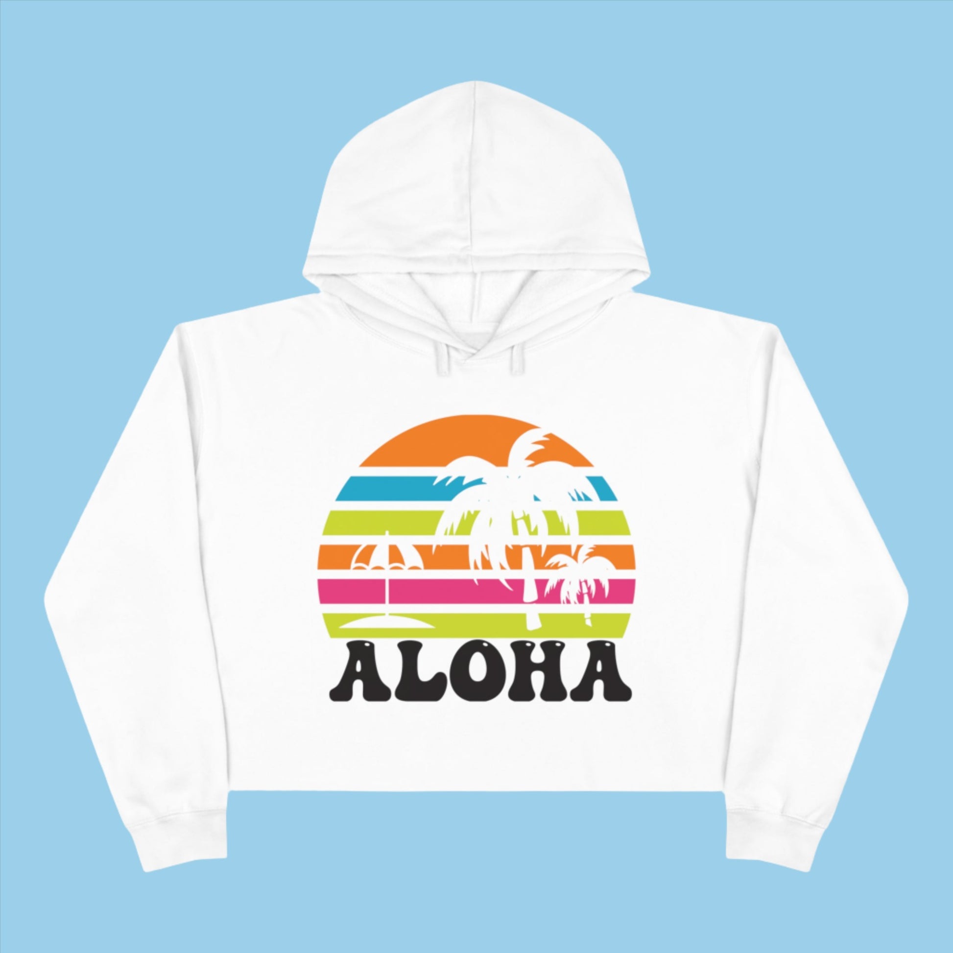 Women's cropped hoodie with palm tree design