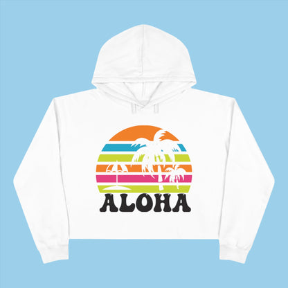 Women's cropped hoodie with palm tree design