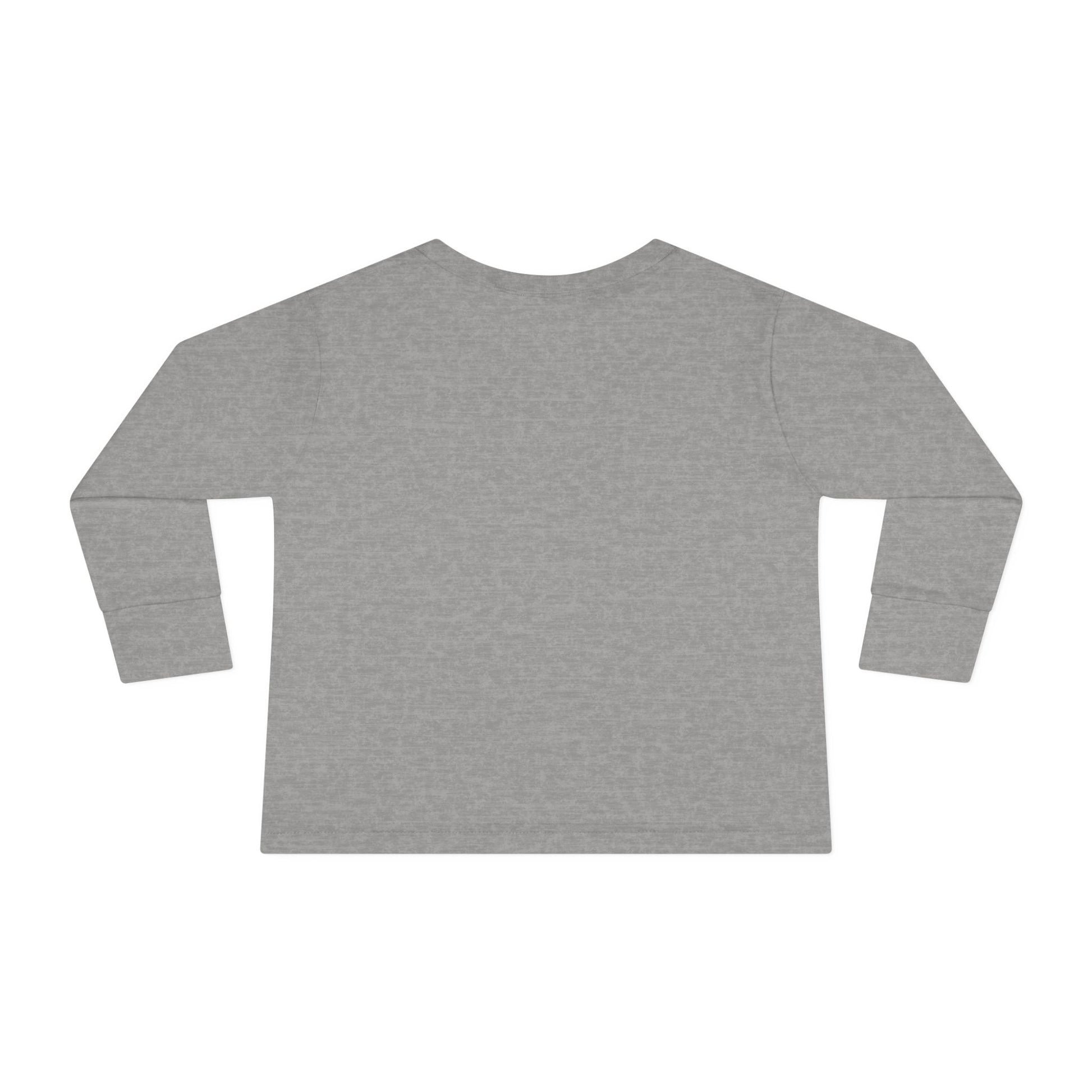 back of gray Be Kind Toddler Long Sleeve Tee – Soft & Positive Message Shirt