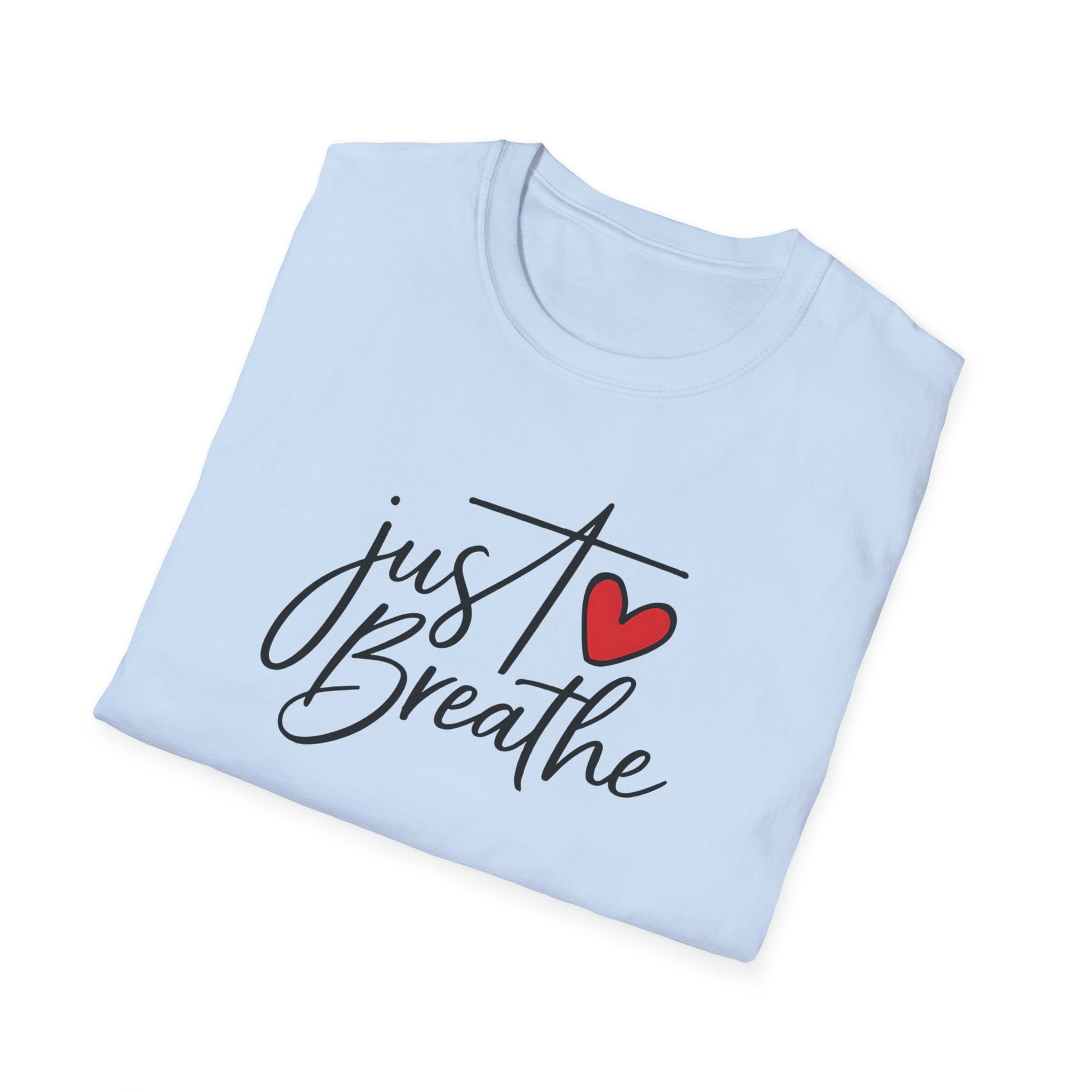 folded blue Just Breathe Classic Fit T-Shirt – Mindful Style