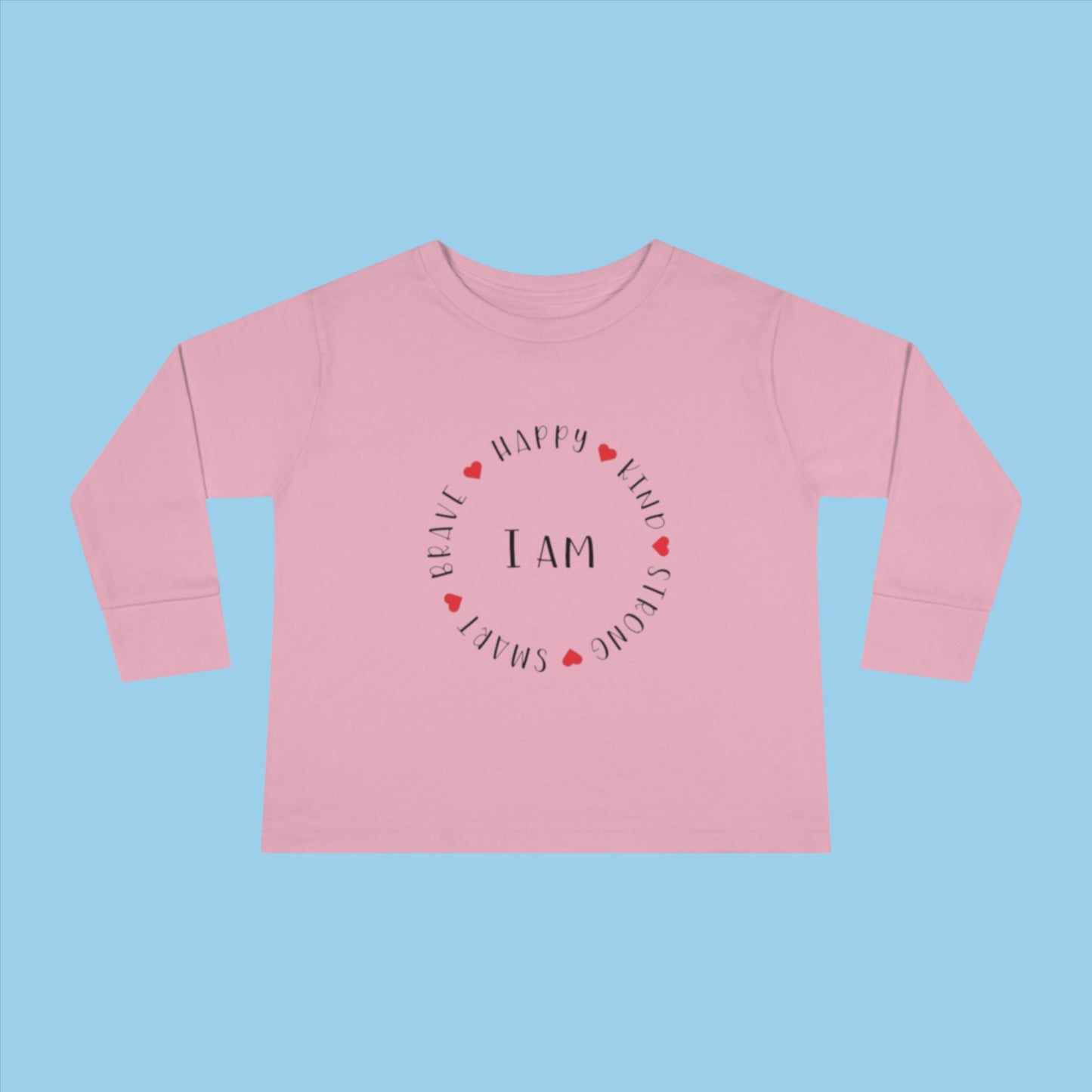 I am Toddler Long Sleeve Tee in pink