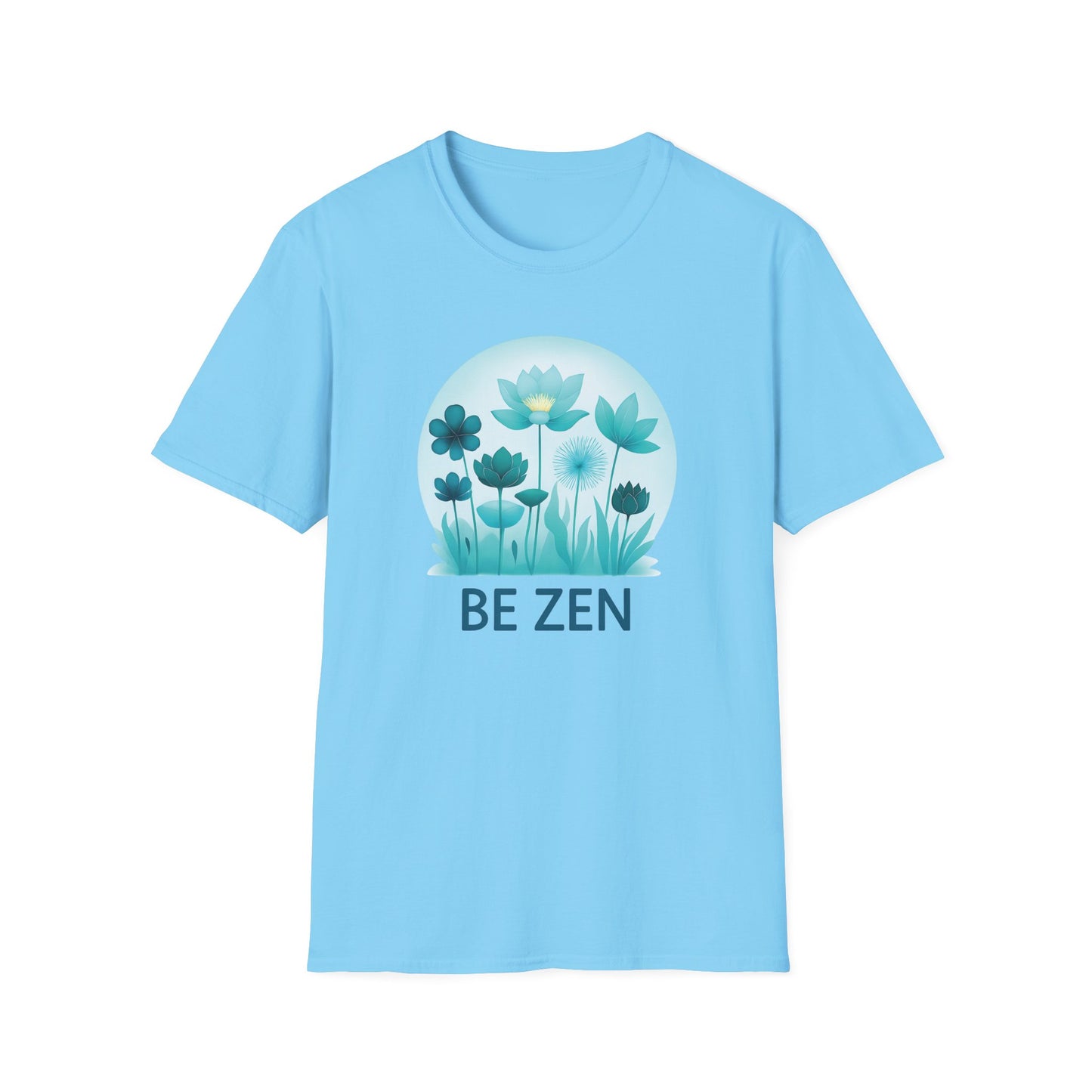 Blue Be Zen Unisex T-Shirt – Minimalist Mindfulness Tee
