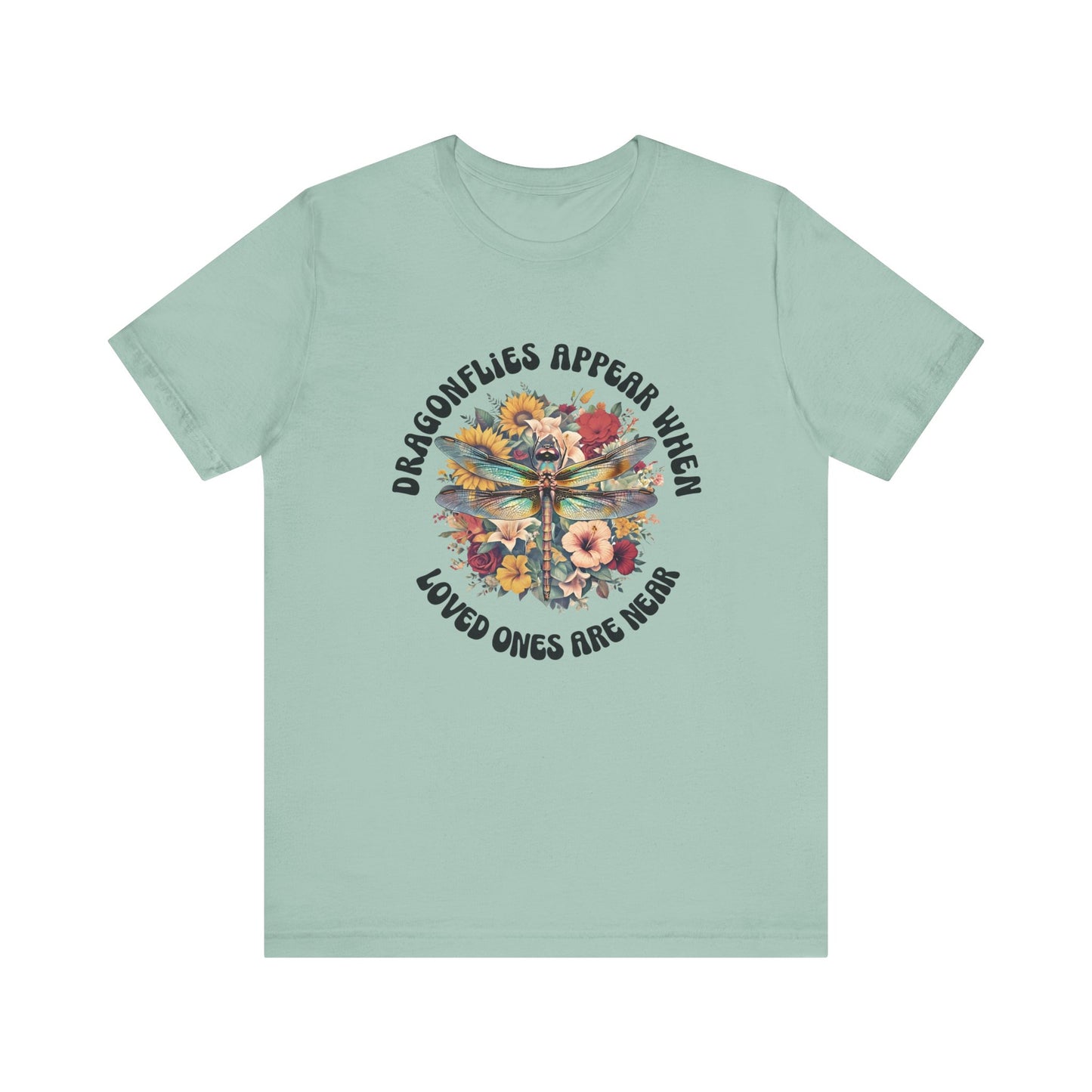 dusty  blue Dragonflies Appear Unisex T-Shirt – Memorial Comfort Tee