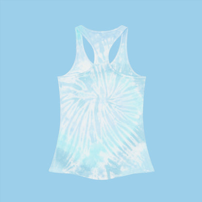 Back of  Blue Beach Please Tie Dye Racerback Tank Top