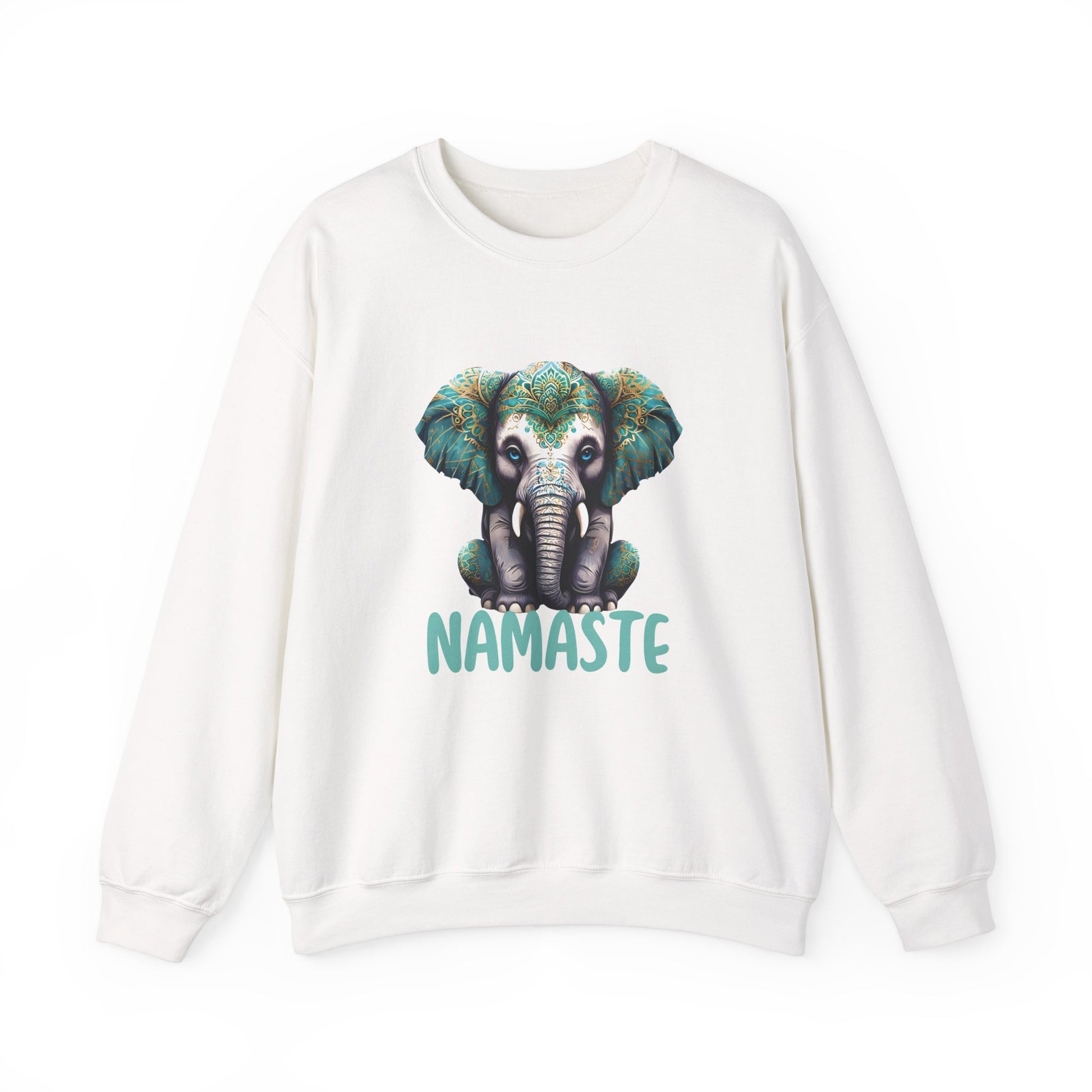 white Namaste Unisex Crewneck Sweatshirt – Spiritual Cozy Pullover