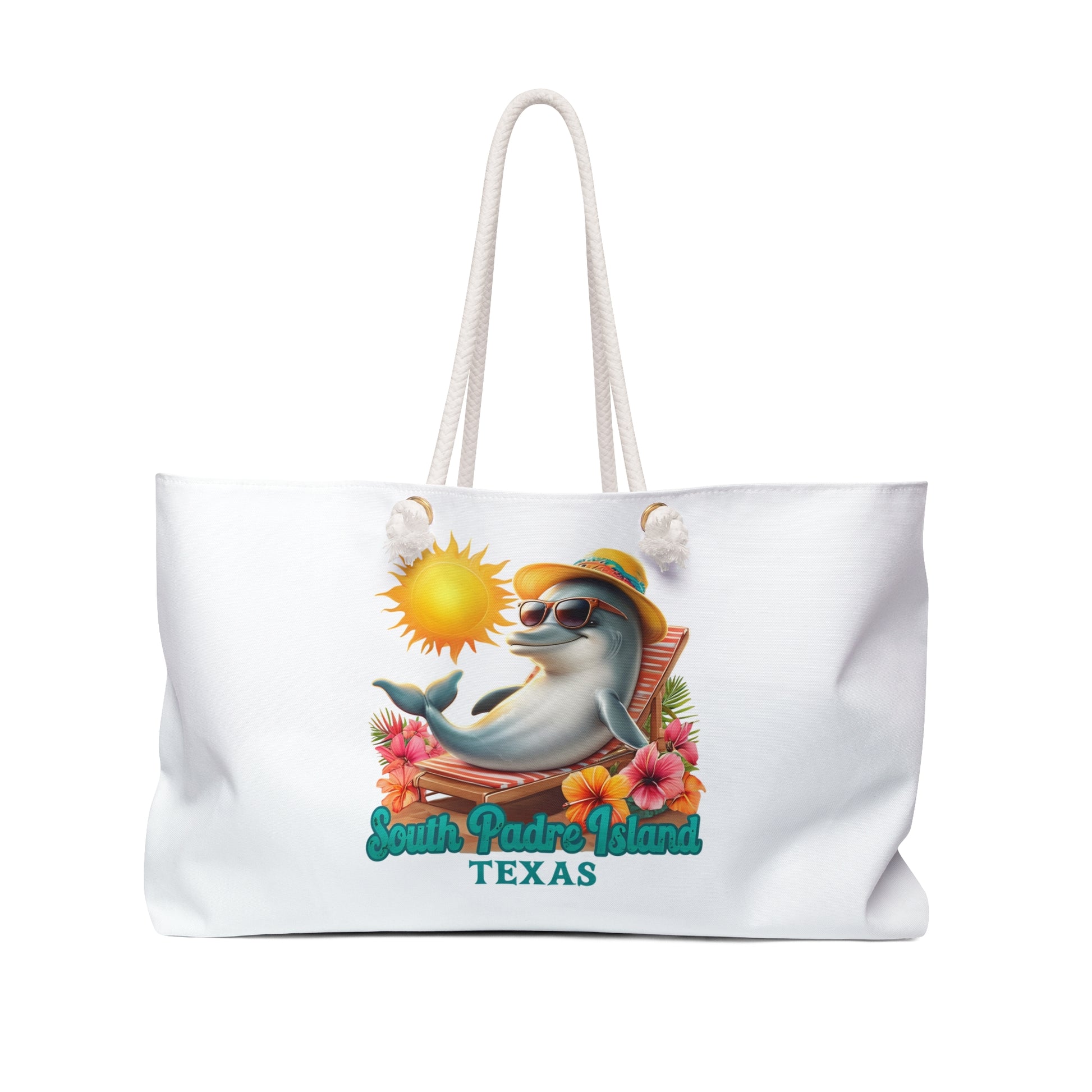South Padre Dolphin Weekender Bag – Coastal Travel Tote with Beach Vibes