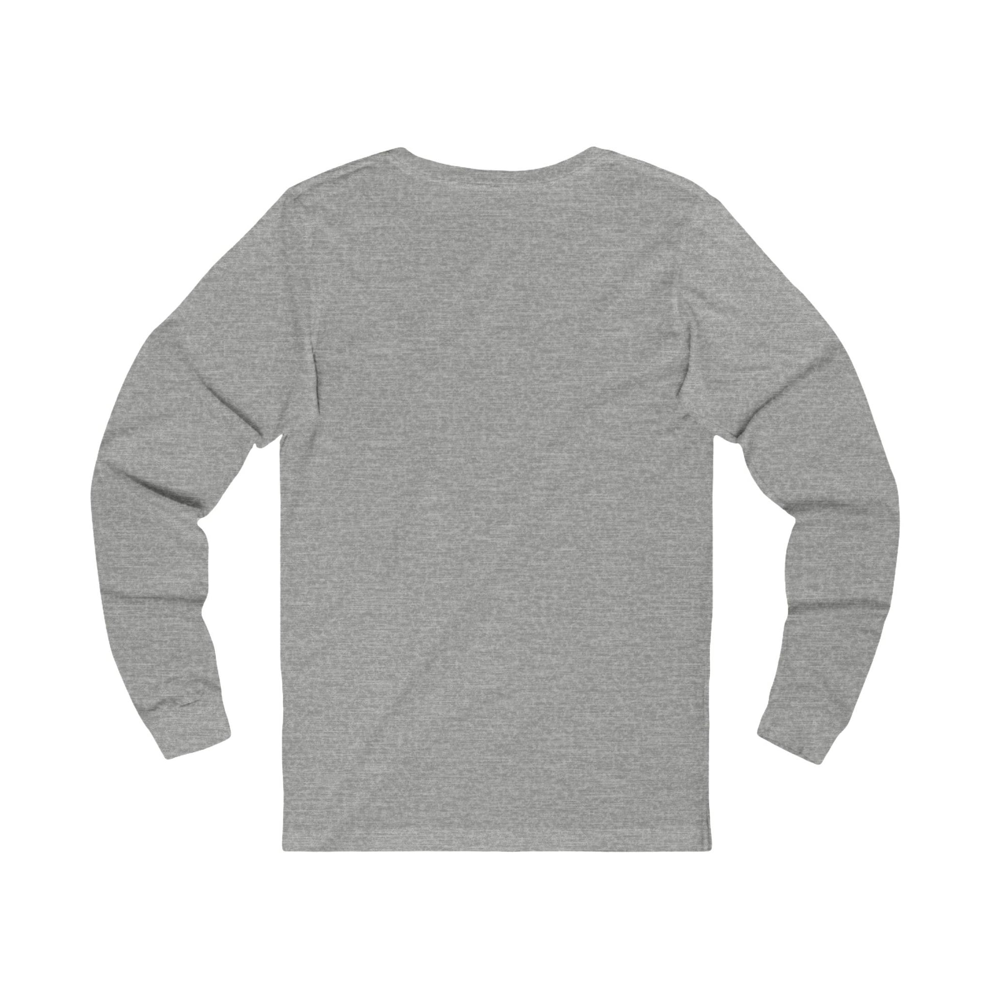 Back of Gray long-sleeve shirt on a white background
