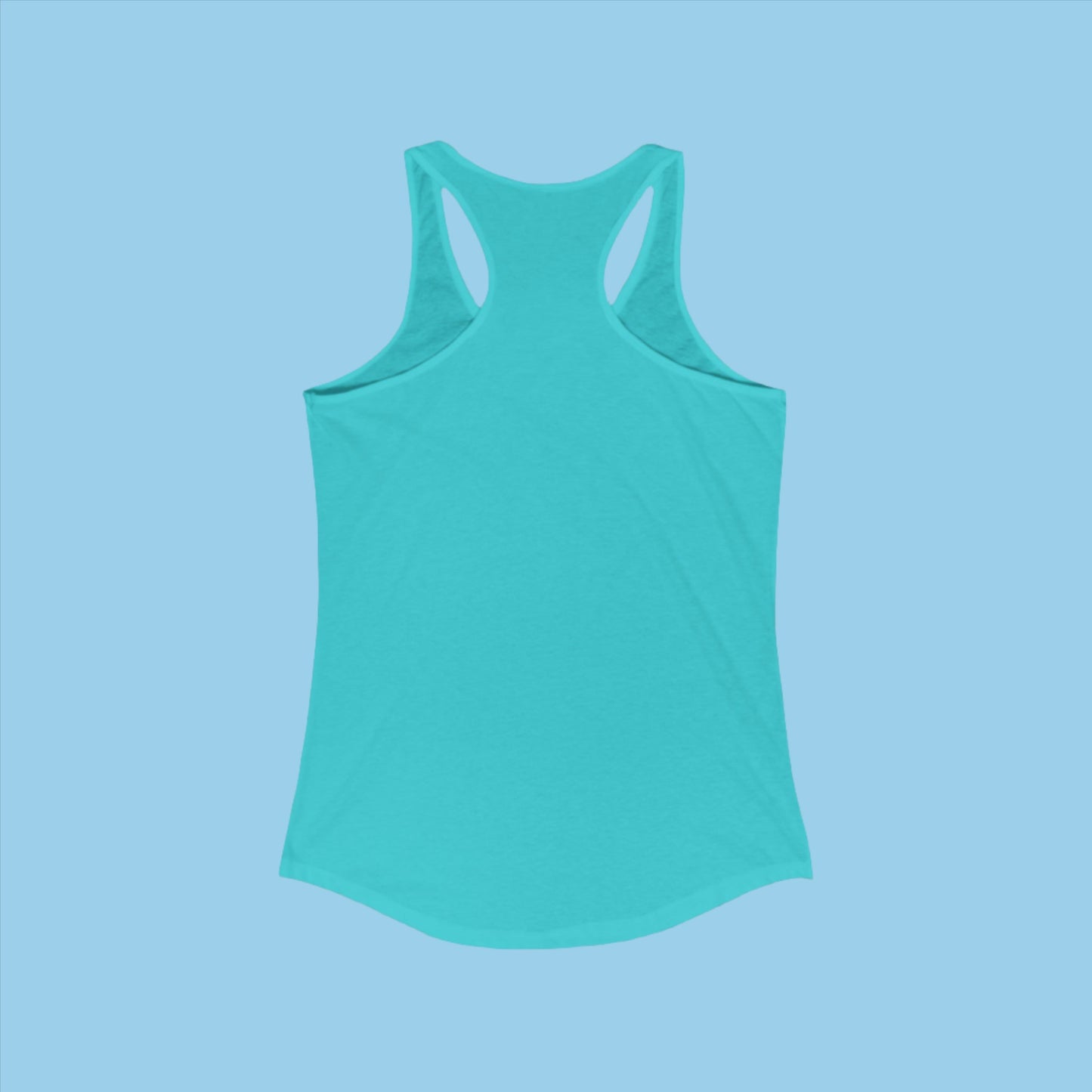 Back of teal Buddha Women's Ideal Racerback Tank