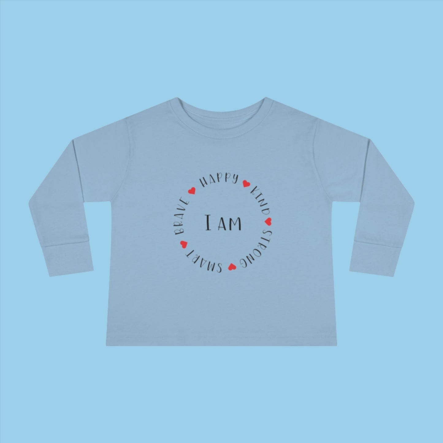 I am Toddler Long Sleeve Tee in blue