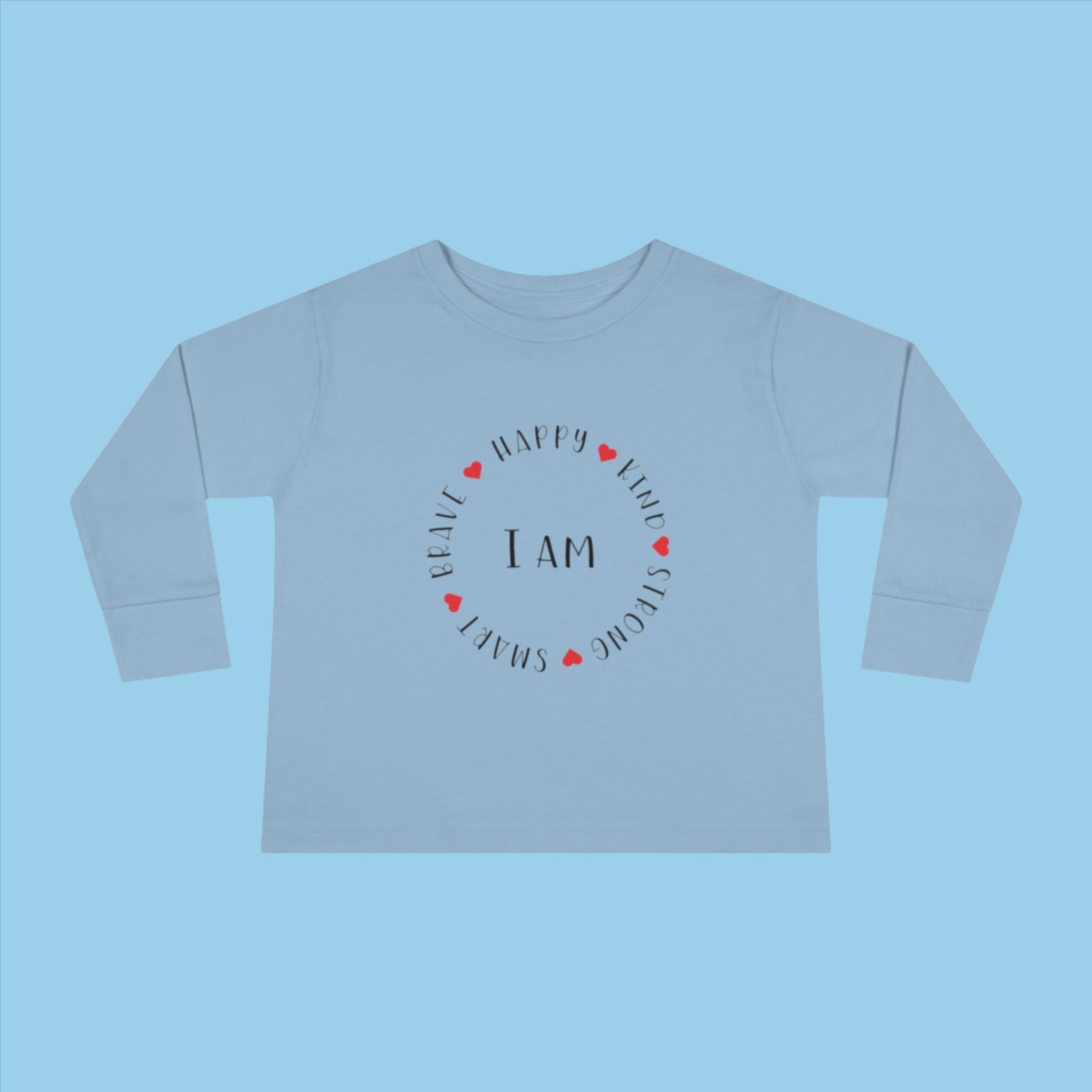 I am Toddler Long Sleeve Tee in blue