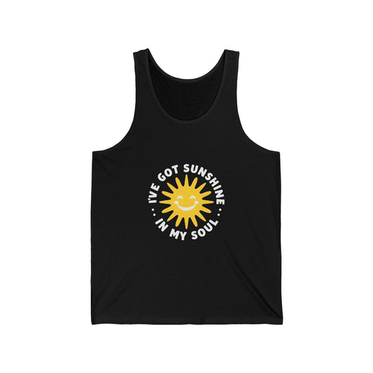 black I've Got Sunshine in My Soul Unisex Jersey Tank | Summer Vibes Shirt