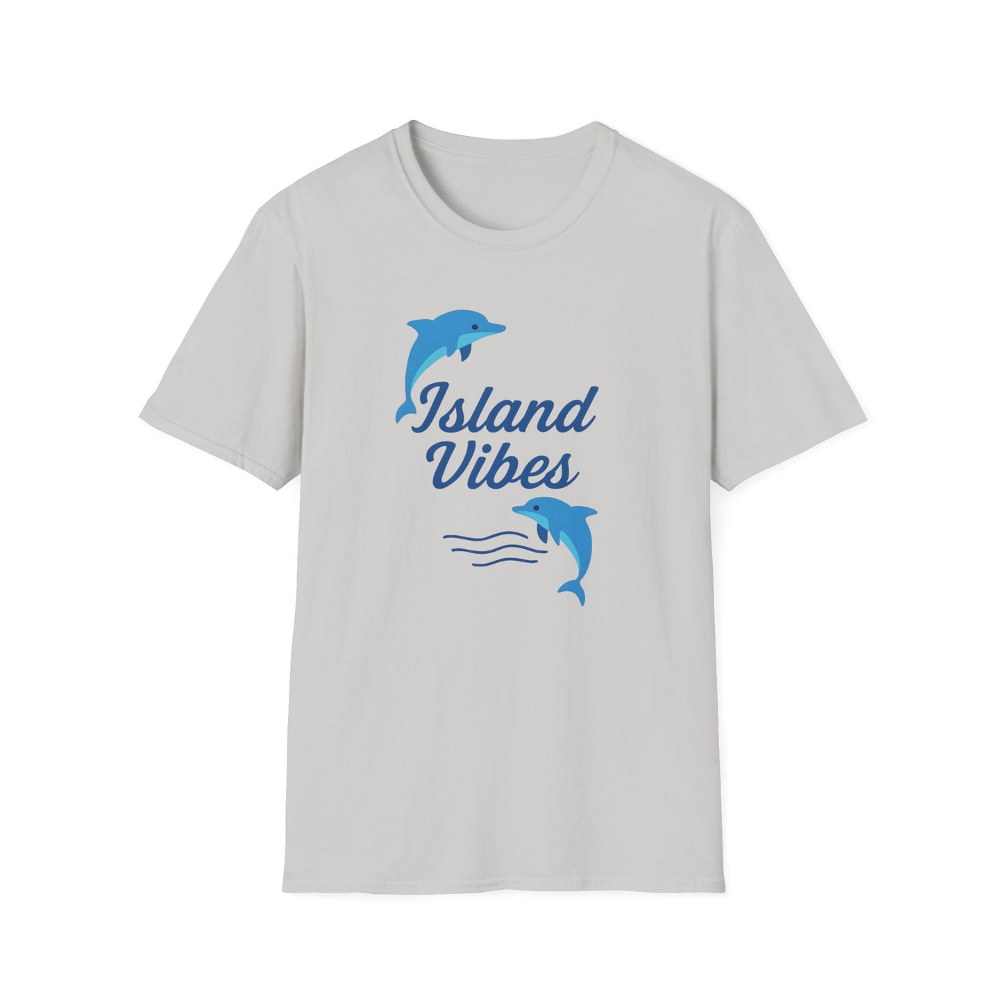 grey Dolphin Island Vibes T-Shirt | Beachy Coastal Style